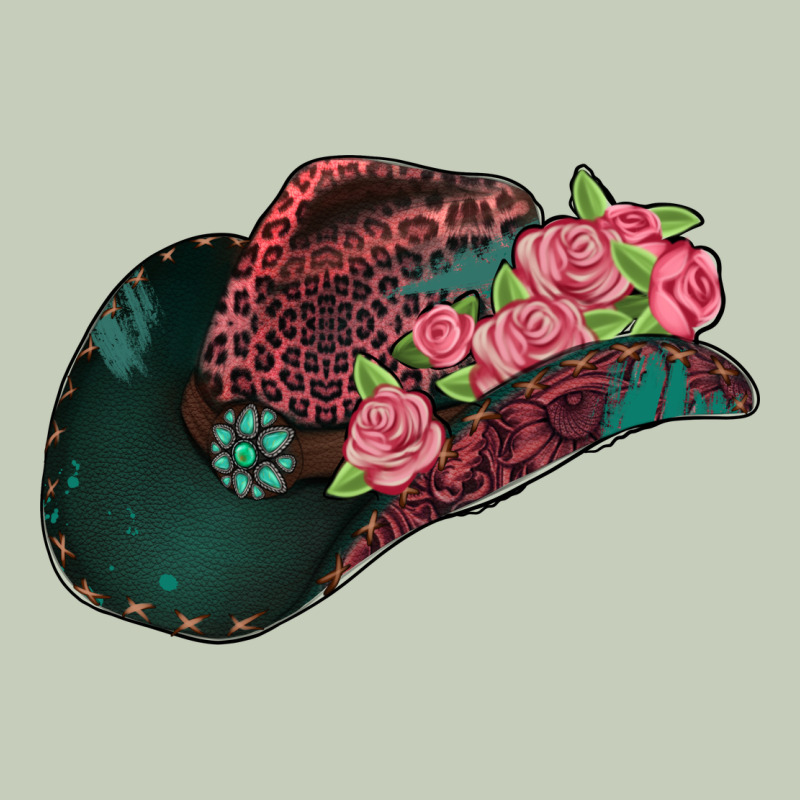 Leopard Flowers Cowboy Hat Ladies Tee by Jasminsmagicworld | Teevron