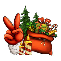 Christmas Santa Claus Peace Hand Premium Tee | Teevron
