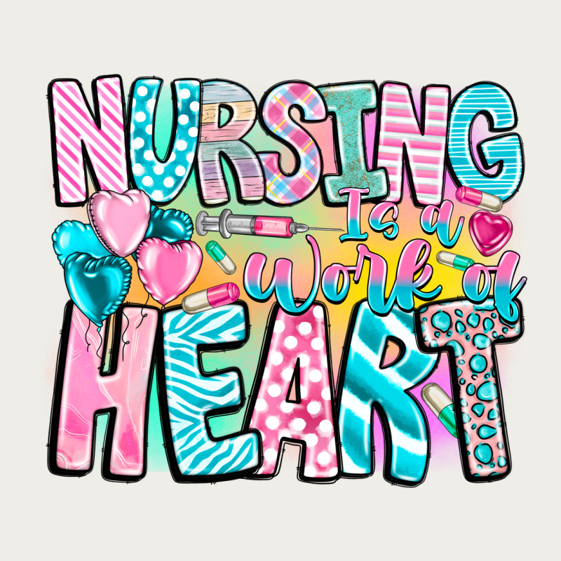 Nursing Is A Work Of Heart Zipper Hoodie by CowhideDigitalArt | Teevron