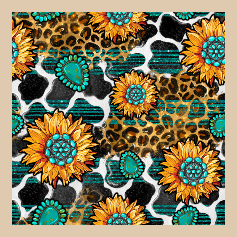 Gemstone Sunflower Leopard Seamless Pattern Heavyweight Sweatshirt by BundleAndBundleShop | Teevron