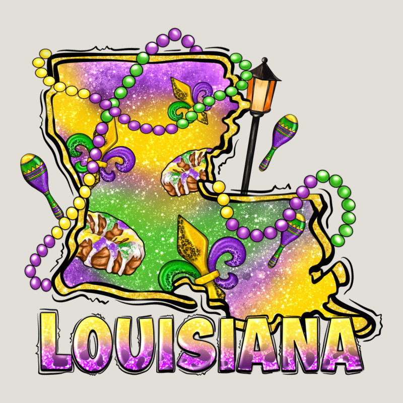 Louisiana Mardi Gras State Map Heavy Core Tee by LillyAllenDesigns | Teevron