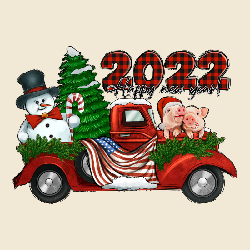 Happy New Year 2022 Christmas Truck With American Flag Ladies Tee by Jasminsmagicworld | Teevron