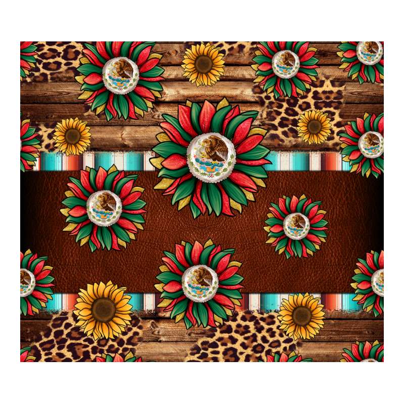Seamless Mexican Sunflower Tumbler Design Ladies Tee by Jasminsmagicworld | Teevron