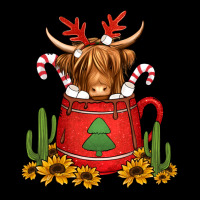 Hot Coco Christmas Highland Cow Ladies Tee | Teevron