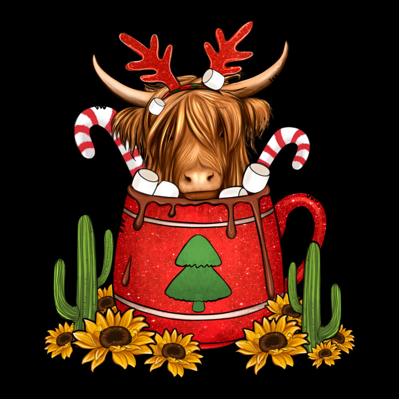 Hot Coco Christmas Highland Cow Ladies Tee by Jasminsmagicworld | Teevron