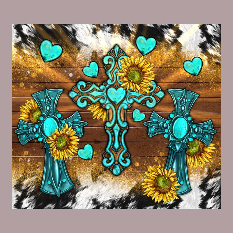 Western Crosses And Sunflowers Vintage Hoodie by TumblerDesignByShophia | Teevron