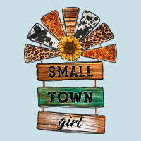 Small Town Girl Western Windmill Wooden Boards Ladies Tee | Teevron