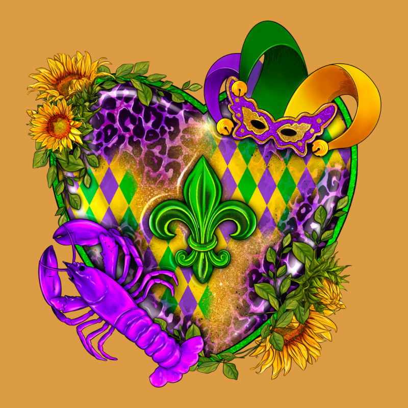 Mardi Gras Heart Urban Heavy Tee by HowdyJamesFarm | Teevron
