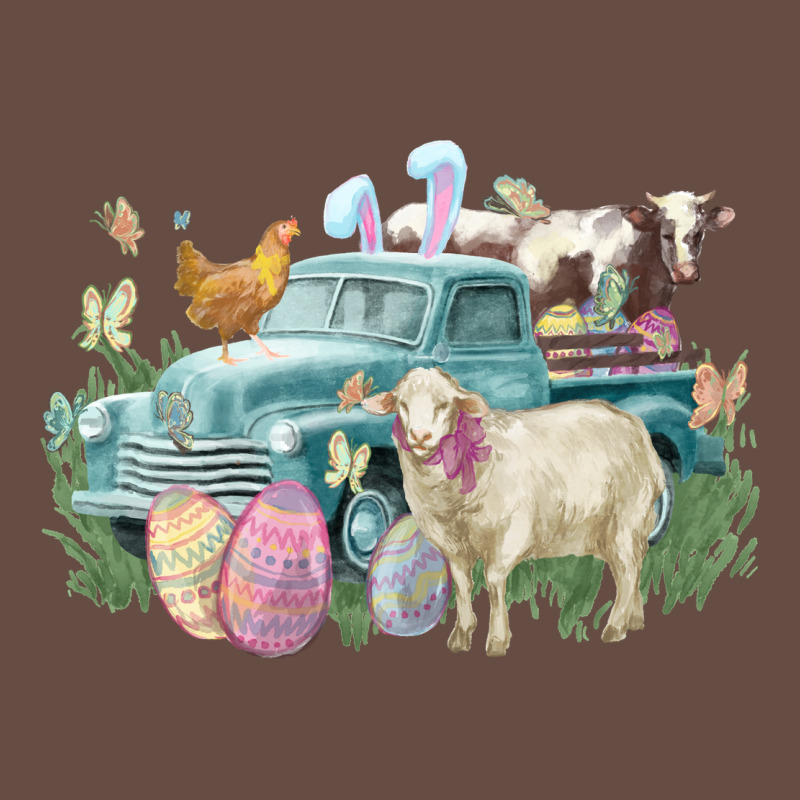 Easter Truck Farm Animals Easter Day Long Sleeve Tee by HowdyJamesFarm | Teevron