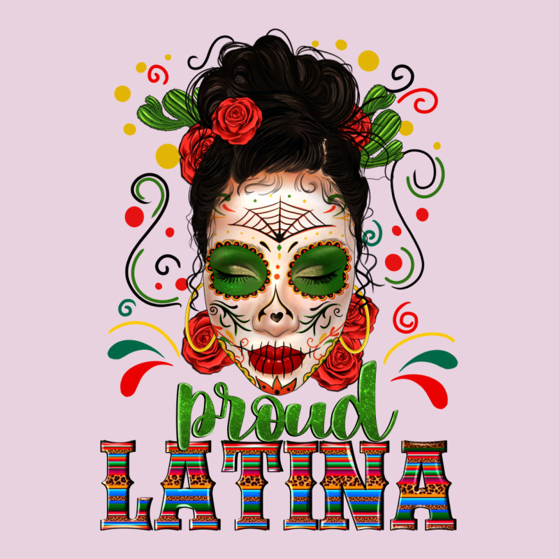 Proud Latina Skull Girl Messy Bun Classic Tee by texasbilliewilder | Teevron
