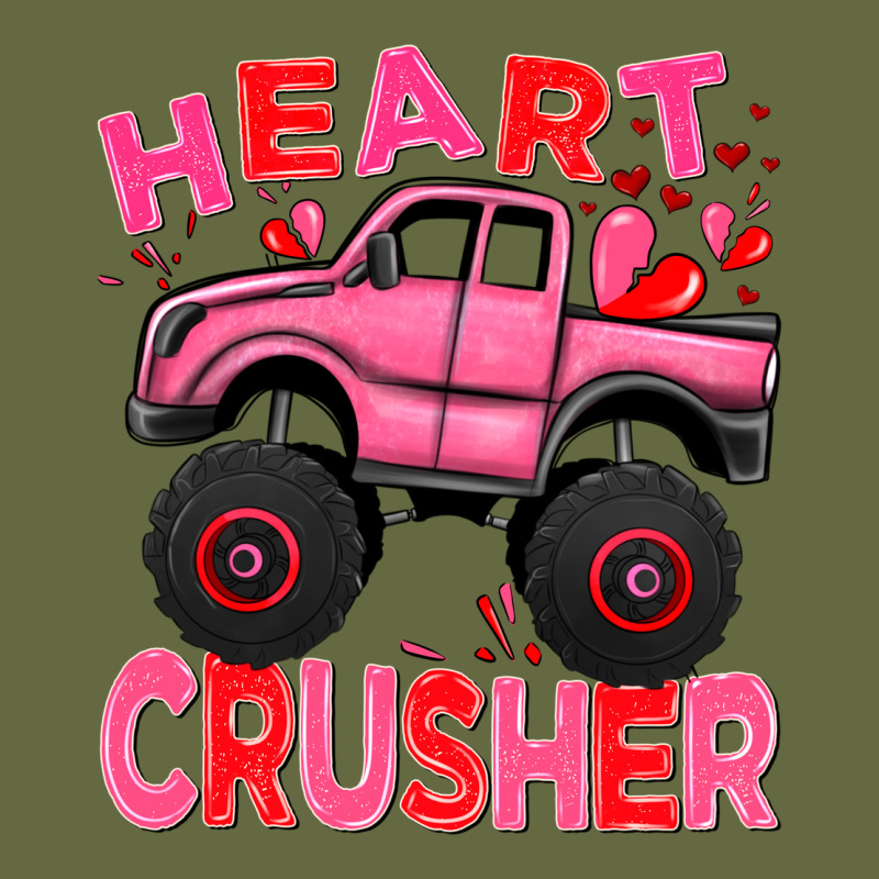 Heart Crusher Pink Monster Truck Valentine's Day Long Sleeve Tee by HowdyJamesFarm | Teevron