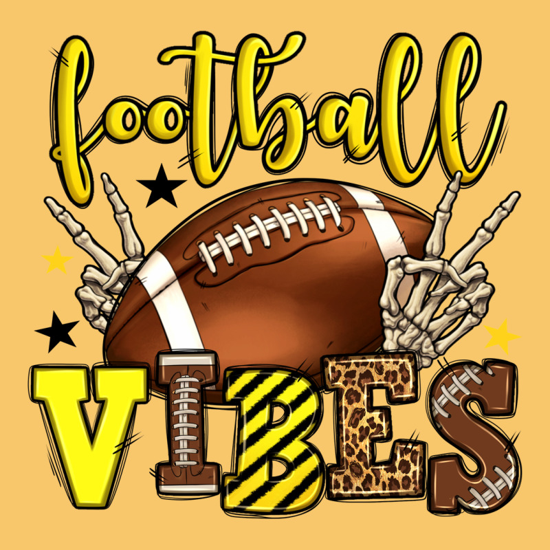 Football Vibes Yellow And Black Team Color Vintage Hoodie by HowdyJamesFarm | Teevron