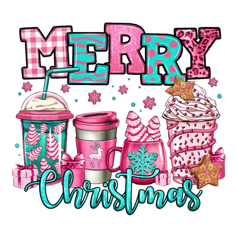 Merry Christmas Pink Coffee Cups Premium Tee by Jasminsmagicworld | Teevron