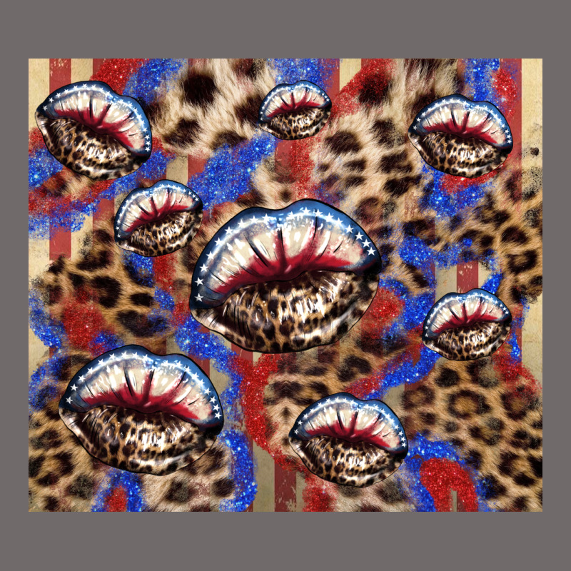 American Flag Lips Leopard  Tumbler Urban Heavy Tee by HowdyJamesFarm | Teevron