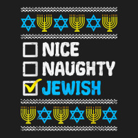 Nice Naughty Jewish Ugly Hanukkah Sweater Chanukah Jew Gift Premium T Classic Tee | Teevron