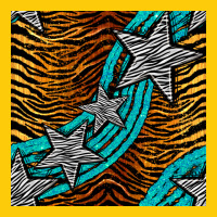 Tiger Turquoise Glitter And Stars Seamless Pattern Premium Hoodie | Teevron