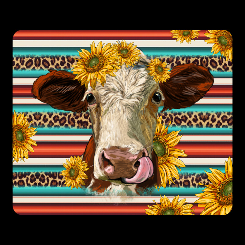 Serape Leopard Hereford Cattle Mousepad Ladies Tee by Jasminsmagicworld | Teevron