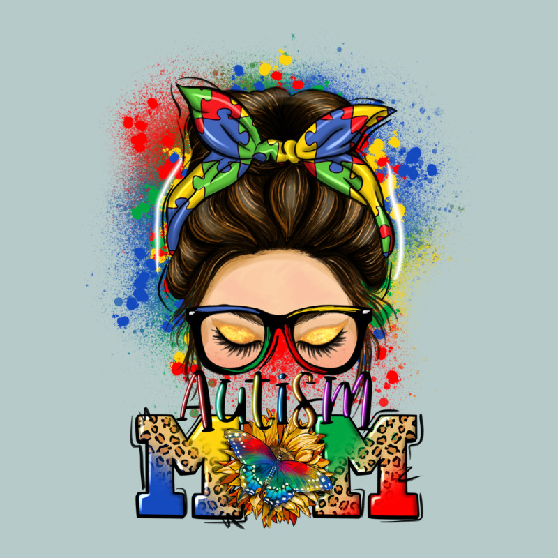Autism Mom Messy Bun Heavy Core Tee by LillyAllenDesigns | Teevron