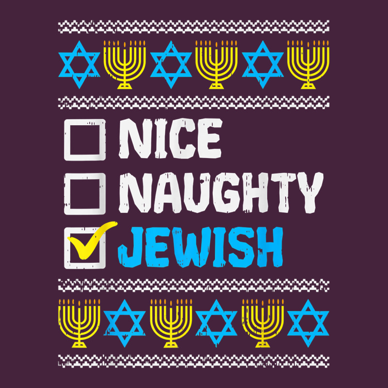 Nice Naughty Jewish Ugly Hanukkah Sweater Chanukah Jew Gift Premium T Premium Tee by minhPixels | Teevron