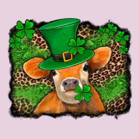 St Patricks Orange Cow With Leopard Background Ladies Tee | Teevron