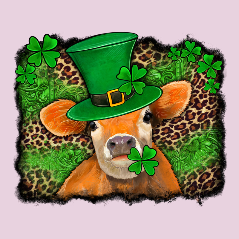 St Patricks Orange Cow With Leopard Background Ladies Tee by Jasminsmagicworld | Teevron