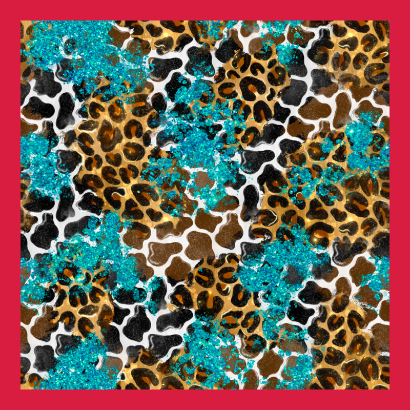 Turquoise Glitter Cowhide Leopard Seamless Pattern Premium Hoodie by BundleAndBundleShop | Teevron