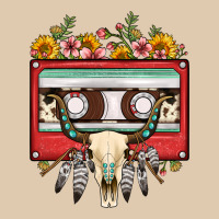 Bull Skull Sunflower Floral Cassette Heavyweight Sweatshirt | Teevron