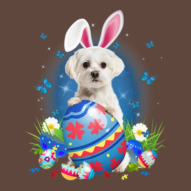 Bunny Maltese With Egg Basket Easter Flower Hunting Egg Classic Tee by minhPixels | Teevron