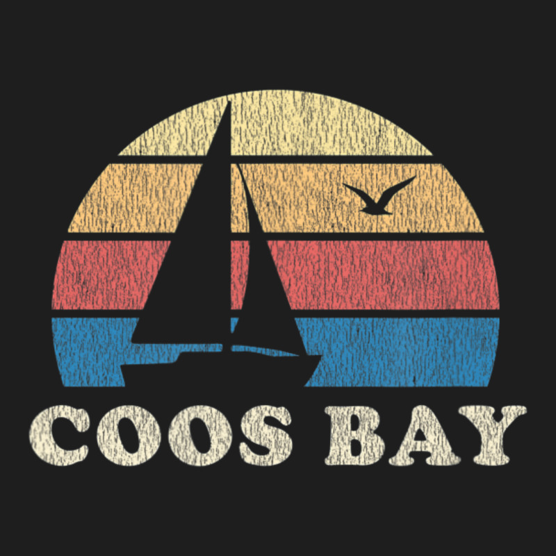 Coos Bay Or Vintage Sailboat 70s Throwback Sunset Classic Tee by minhPixels | Teevron