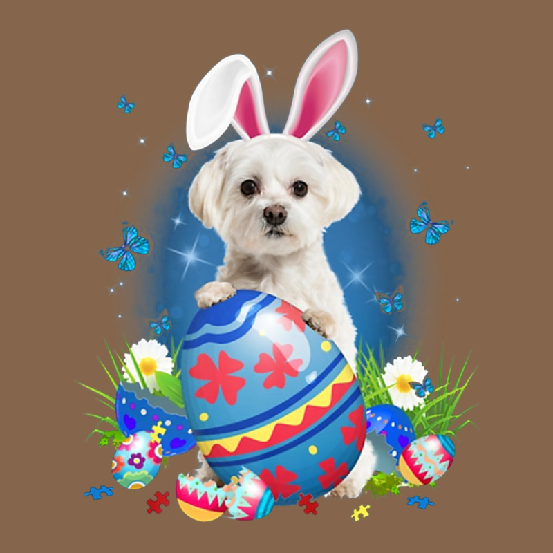 Bunny Maltese With Egg Basket Easter Flower Hunting Egg Premium Tee by minhPixels | Teevron