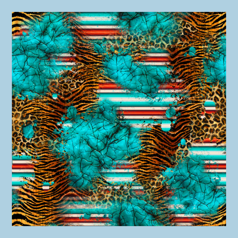 Turquoise Serape Leopard Seamless Pattern Premium Hoodie by BundleAndBundleShop | Teevron