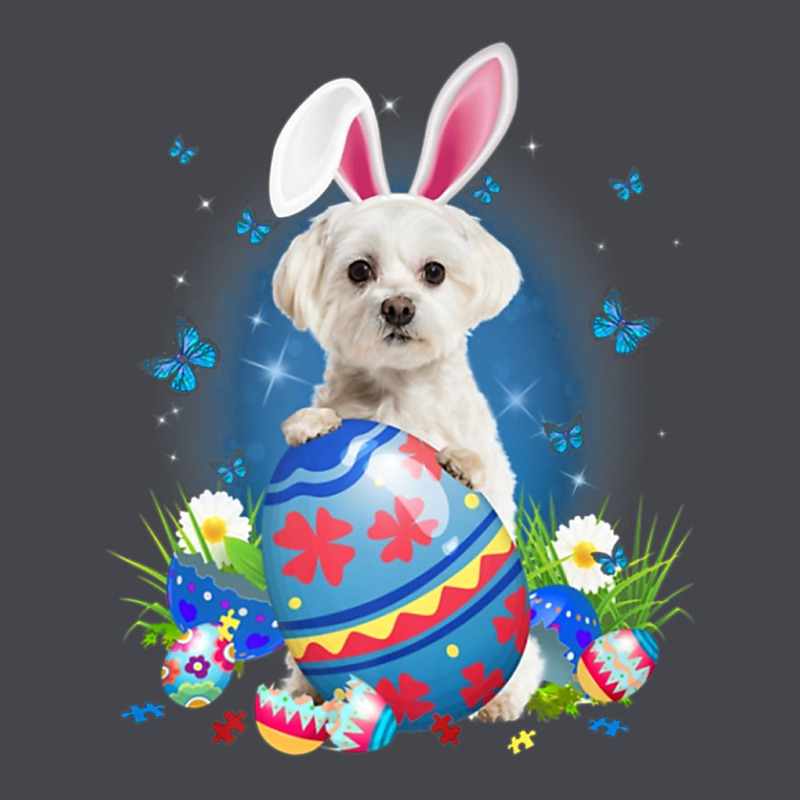 Bunny Maltese With Egg Basket Easter Flower Hunting Egg Long Sleeve Tee by minhPixels | Teevron