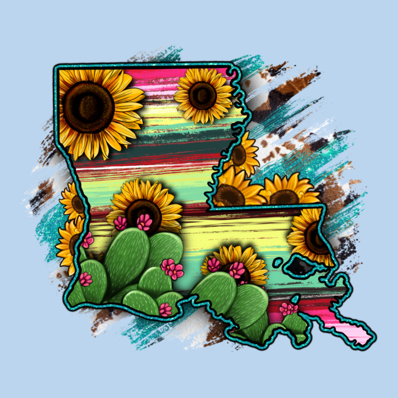 Louisiana Map Sunflower Cactus Serape Classic Tee by RanaPortraitStore | Teevron