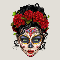 Mexican Sugar Skull Messy Bun Woman Heavy Core Tee | Teevron