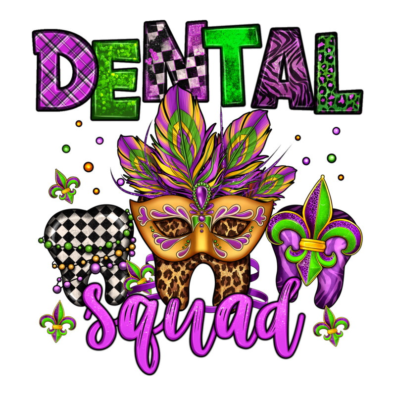 Dental Squad Mardi Gras Teeth Ladies Tee by Jasminsmagicworld | Teevron
