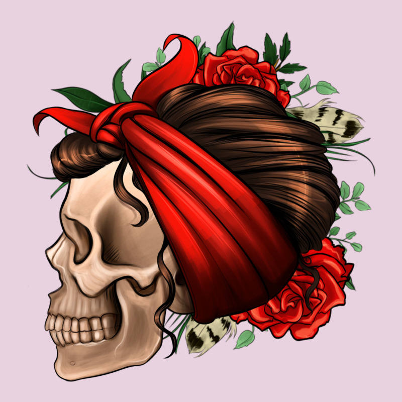 Bandana And Roses Skull Ladies Tee by Jasminsmagicworld | Teevron