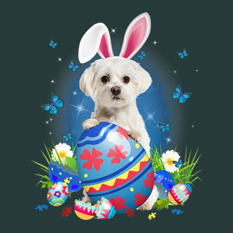 Bunny Maltese With Egg Basket Easter Flower Hunting Egg Premium Sweatshirt by minhPixels | Teevron
