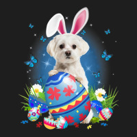 Bunny Maltese With Egg Basket Easter Flower Hunting Egg Heavyweight Hoodie | Teevron