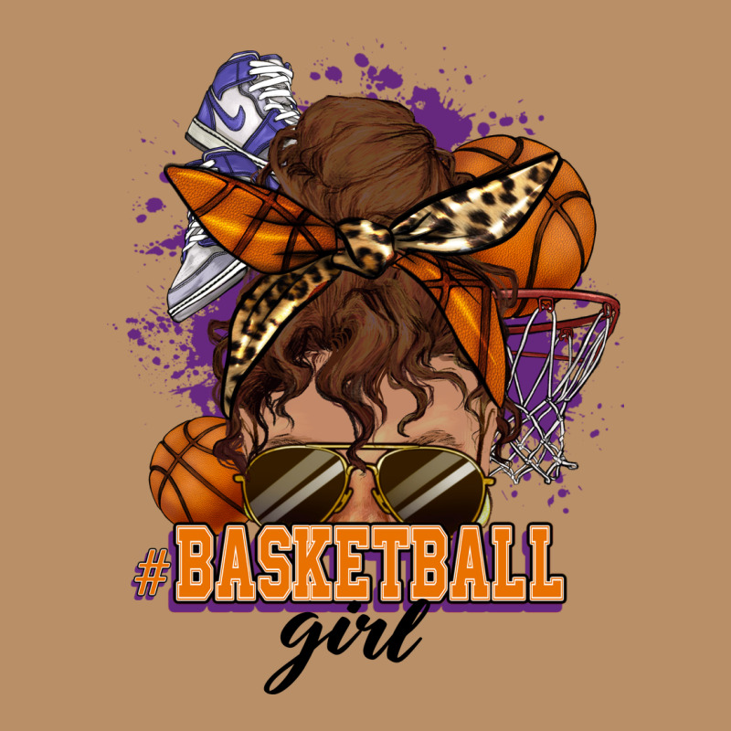 Messy Bun Basketball Girl Vintage Hoodie by HowdyJamesFarm | Teevron