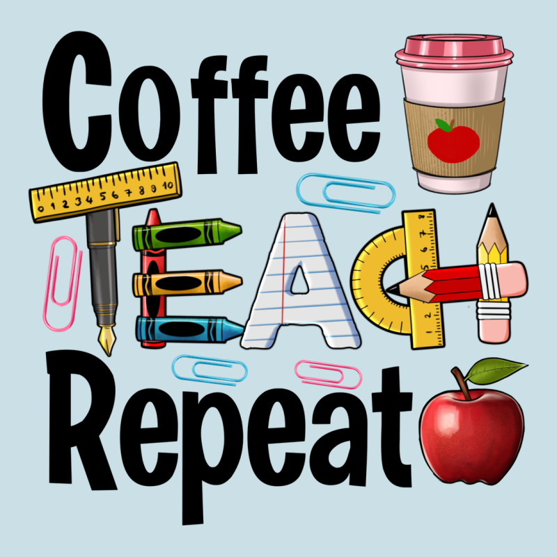 Coffee Teach Repeat Ladies Tee by BarkalooDesign | Teevron