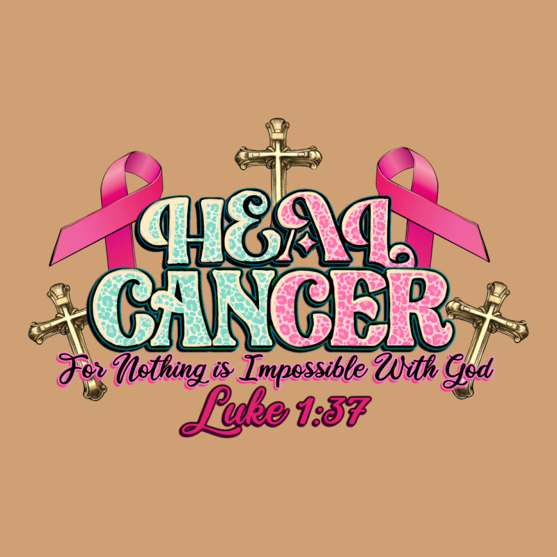 Heal Cancer Luke 1:37 Cross Cancer Awareness Vintage Tee by HowdyJamesFarm | Teevron