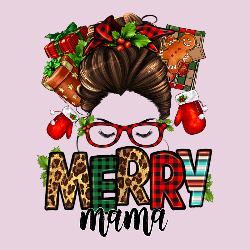 Christmas Merry Mama Messy Bun Ladies Tee by Jasminsmagicworld | Teevron