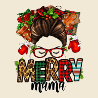 Christmas Merry Mama Messy Bun Ladies Tee | Teevron