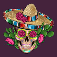 Mexican Skull Sombrero Roses Cactus Serape Premium Tee | Teevron