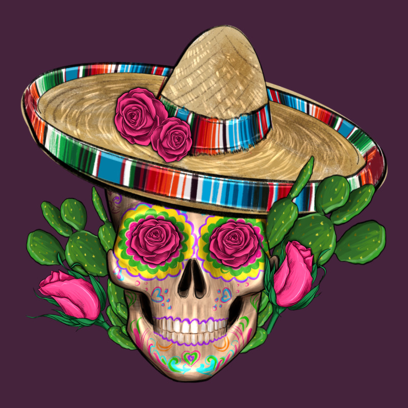 Mexican Skull Sombrero Roses Cactus Serape Premium Tee by Artiststas | Teevron