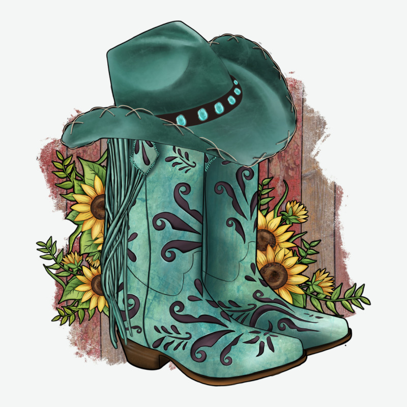 Turquoise Cowboy Boots Urban Heavy Tee by JahusDesignShop | Teevron