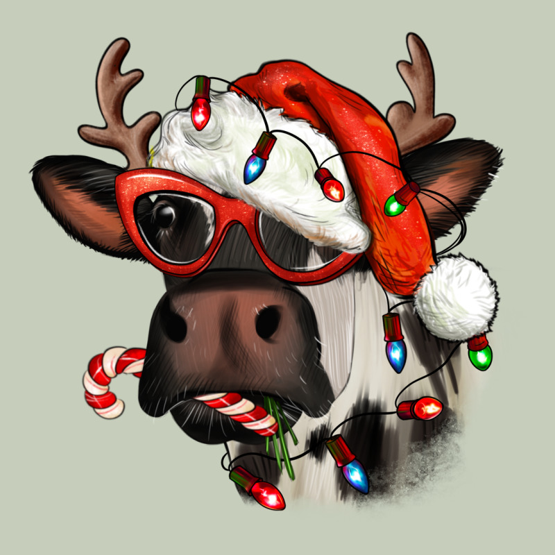 Christmas Cow With Antlers Ladies Tee by Jasminsmagicworld | Teevron