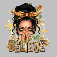 Black Hair Believe Praying Caucasian Messy Bun Classic Tee | Teevron