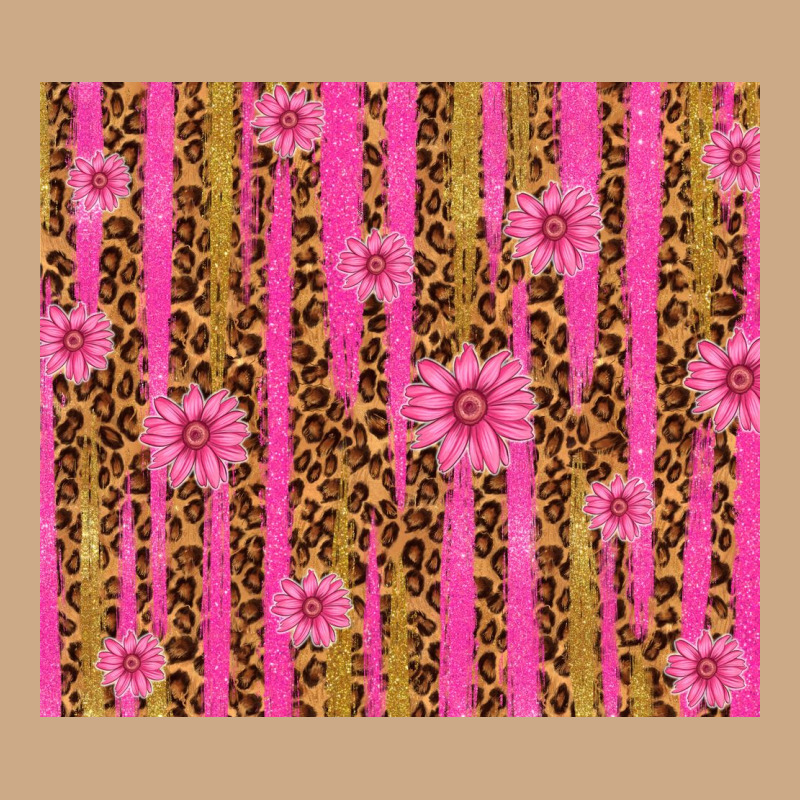 Glitter Pink Stripe Leopard Pattern With Flowers Vintage Hoodie by TumblerDesignByShophia | Teevron