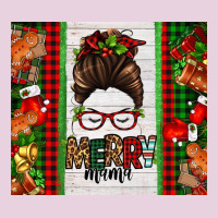 Christmas Merry Mama Messy Bun Ladies Tee | Teevron